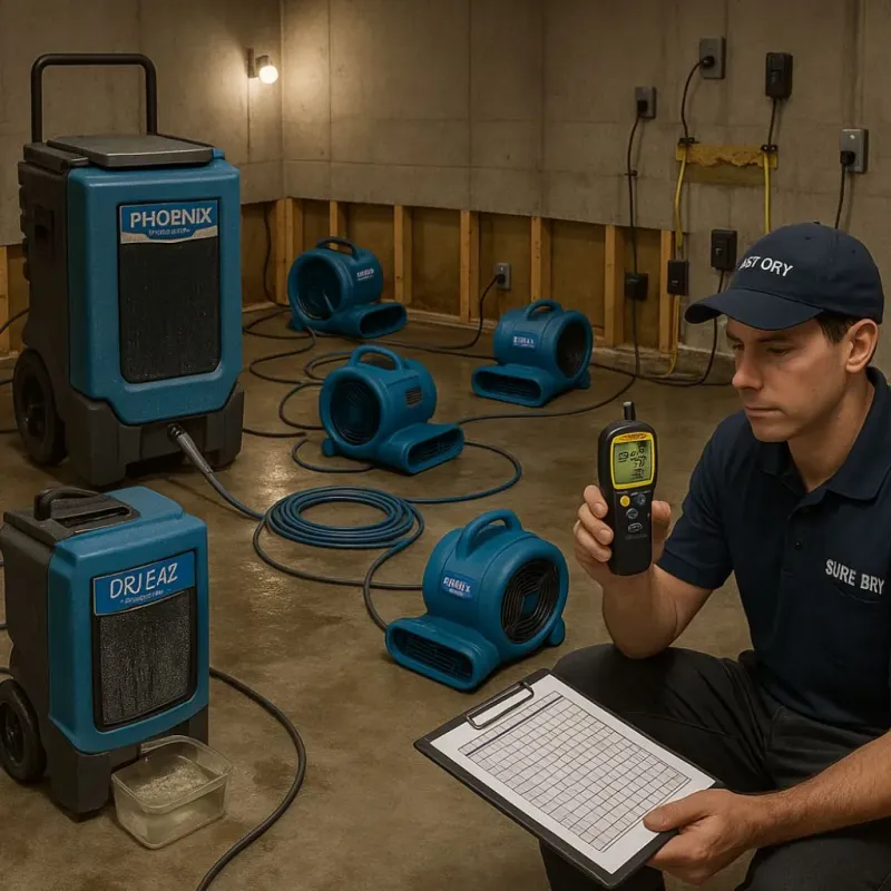 Structural Drying and Dehumidification process in Dallas, TX